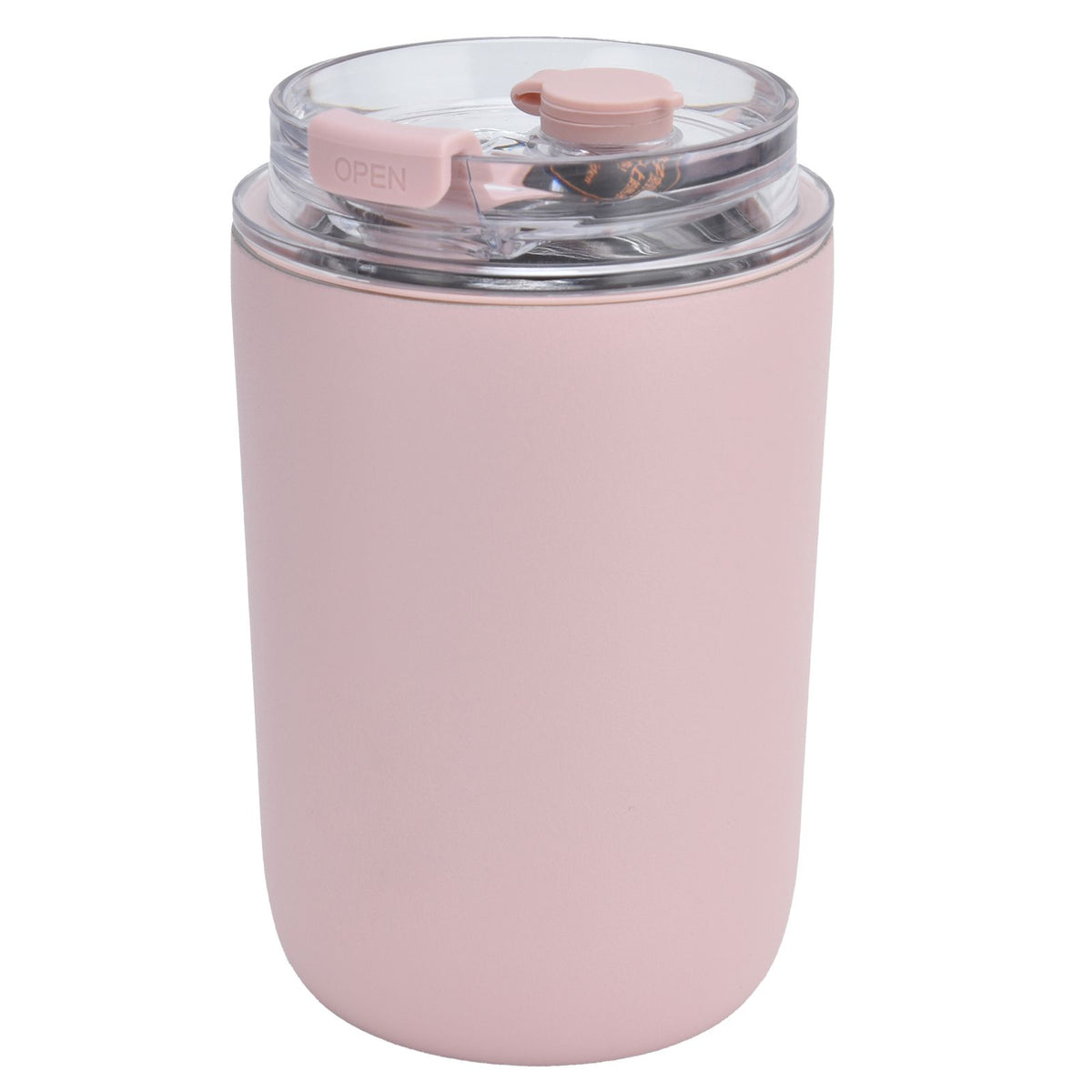 280ml Coffee Cup Household Portable Large Capacity Silicone Stainless Steel Vacuum Flask for Birthday GiftPink