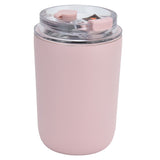 280ml Coffee Cup Household Portable Large Capacity Silicone Stainless Steel Vacuum Flask for Birthday GiftPink - Side View