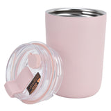280ml Coffee Cup Household Portable Large Capacity Silicone Stainless Steel Vacuum Flask for Birthday GiftPink