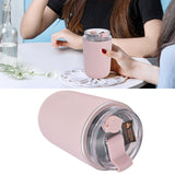 280ml Coffee Cup Household Portable Large Capacity Silicone Stainless Steel Vacuum Flask for Birthday GiftPink