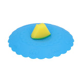 Silicone Lid Dustproof and Heat Resistant Hot and Cold Beverage Cup Cover for Kitchen HomeBlue - Top-Down View