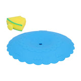 Silicone Lid Dustproof and Heat Resistant Hot and Cold Beverage Cup Cover for Kitchen HomeBlue - Close-Up Angle