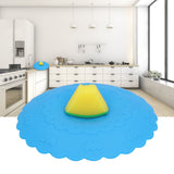 Silicone Lid Dustproof and Heat Resistant Hot and Cold Beverage Cup Cover for Kitchen HomeBlue