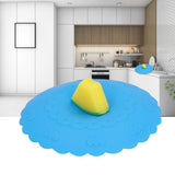 Silicone Lid Dustproof and Heat Resistant Hot and Cold Beverage Cup Cover for Kitchen HomeBlue - Extra Image