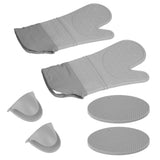 Insulation Gloves Thickened Silicone Barbecue Microwave Oven Anti Scalding Glove for Kitchen Baking CookingGray