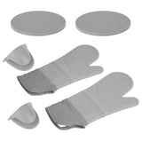 Insulation Gloves Thickened Silicone Barbecue Microwave Oven Anti Scalding Glove for Kitchen Baking CookingGray