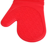 Insulation Gloves Thickened Silicone Barbecue Microwave Oven Anti Scalding Glove for Kitchen Baking CookingRed - Extra Image