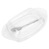 ShipShaped Butter Cutting Box with Cutting Knife and Lid Food Grade Chesse Container for Kitchen(Transparent )