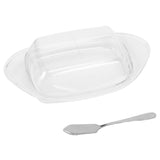 ShipShaped Butter Cutting Box with Cutting Knife and Lid Food Grade Chesse Container for Kitchen(Transparent )