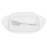 ShipShaped Butter Cutting Box with Cutting Knife and Lid Food Grade Chesse Container for Kitchen(Transparent ) - 45-Degree Angle