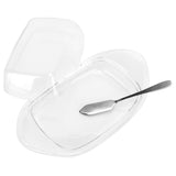 ShipShaped Butter Cutting Box with Cutting Knife and Lid Food Grade Chesse Container for Kitchen(Transparent ) - Rear View