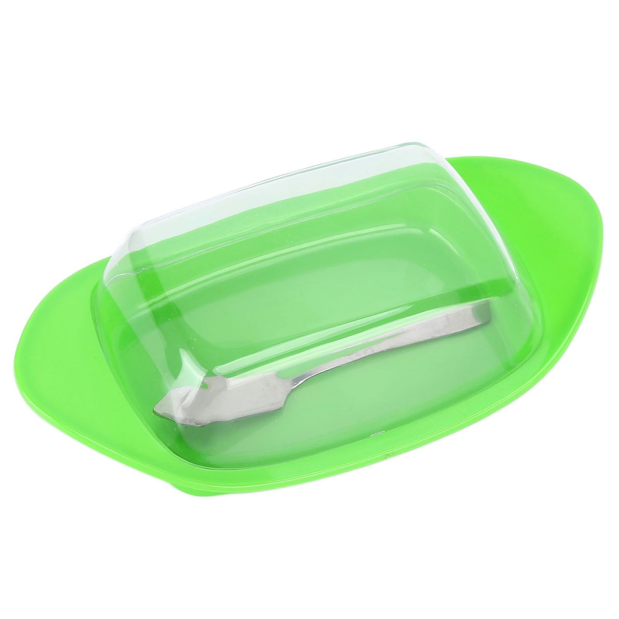 ShipShaped Butter Cutting Box with Cutting Knife and Lid Food Grade Chesse Container for Kitchen(Green )