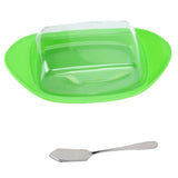 ShipShaped Butter Cutting Box with Cutting Knife and Lid Food Grade Chesse Container for Kitchen(Green ) - 45-Degree Angle