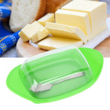 ShipShaped Butter Cutting Box with Cutting Knife and Lid Food Grade Chesse Container for Kitchen(Green )