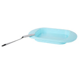 Round Edge Plastic Butter Storage Box Cheese Dessert Bread Server Keeper with Transparent Cover KnifeBlue