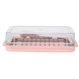 Stainless Steel Butter Cutter Container Butter Storage Box with Transparent Cover for KitchenPink Chassis