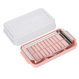 Stainless Steel Butter Cutter Container Butter Storage Box with Transparent Cover for KitchenPink Chassis