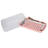 Stainless Steel Butter Cutter Container Butter Storage Box with Transparent Cover for KitchenPink Chassis - Top-Down View