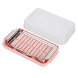 Stainless Steel Butter Cutter Container Butter Storage Box with Transparent Cover for KitchenPink Chassis