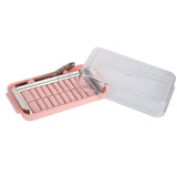 Stainless Steel Butter Cutter Container Butter Storage Box with Transparent Cover for KitchenPink Chassis - Close-Up Angle
