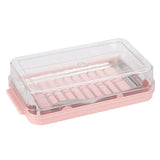 Stainless Steel Butter Cutter Container Butter Storage Box with Transparent Cover for KitchenPink Chassis
