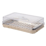 Stainless Steel Butter Cutter Container Butter Storage Box with Transparent Cover for KitchenWheat Chassis - Front View