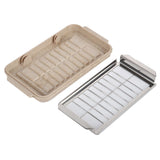 Stainless Steel Butter Cutter Container Butter Storage Box with Transparent Cover for KitchenWheat Chassis