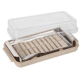 Stainless Steel Butter Cutter Container Butter Storage Box with Transparent Cover for KitchenWheat Chassis