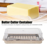 Stainless Steel Butter Cutter Container Butter Storage Box with Transparent Cover for KitchenWheat Chassis