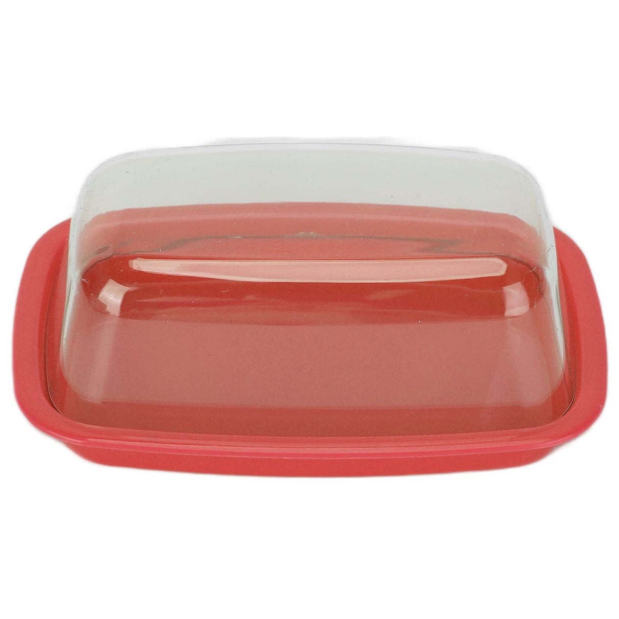 Curved Butter Storage Box with Lid Cheese Plate Butter Holder Tray Baking Tool for KitchenRed