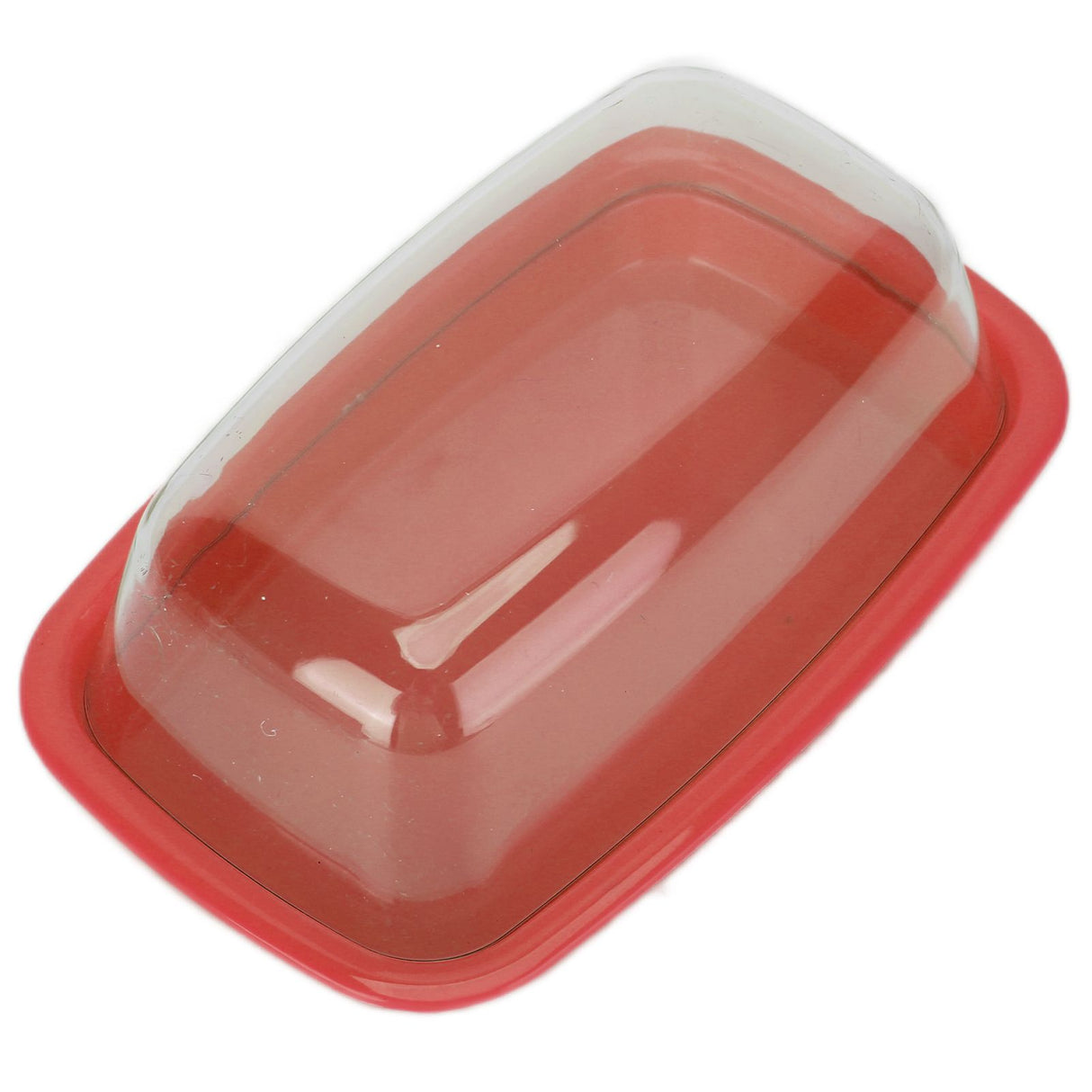 Curved Butter Storage Box with Lid Cheese Plate Butter Holder Tray Baking Tool for KitchenRed
