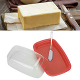 Curved Butter Storage Box with Lid Cheese Plate Butter Holder Tray Baking Tool for KitchenRed - Extra Image