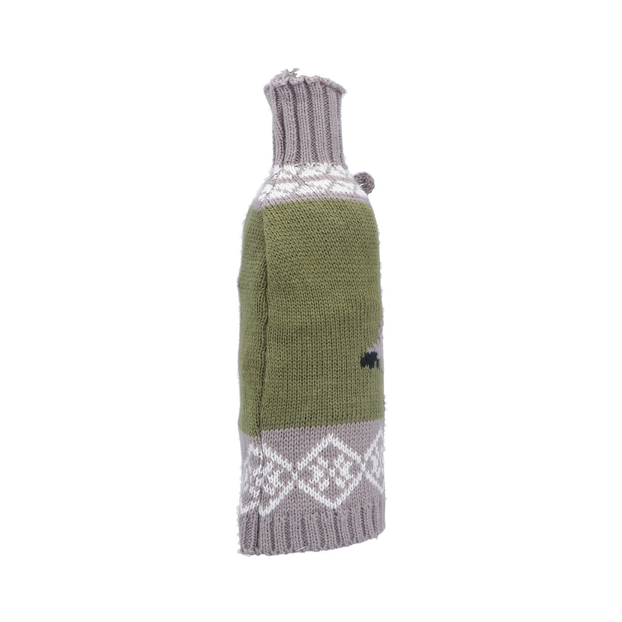 Knitted Wine Bottle Cover Bag Sleeve Home Decoration for Christmas Wedding Birthday PartyGray +Green