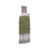Knitted Wine Bottle Cover Bag Sleeve Home Decoration for Christmas Wedding Birthday PartyGray +Green