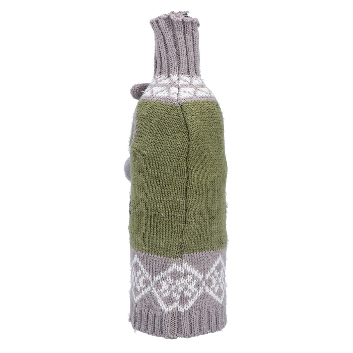 Knitted Wine Bottle Cover Bag Sleeve Home Decoration for Christmas Wedding Birthday PartyGray +Green
