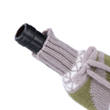 Knitted Wine Bottle Cover Bag Sleeve Home Decoration for Christmas Wedding Birthday PartyGray +Green
