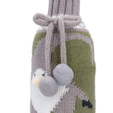 Knitted Wine Bottle Cover Bag Sleeve Home Decoration for Christmas Wedding Birthday PartyGray +Green - Extra Image