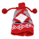 Knitted Wine Bottle Cover Bag Sleeve Home Decoration for Christmas Wedding Birthday PartyRed +Gray