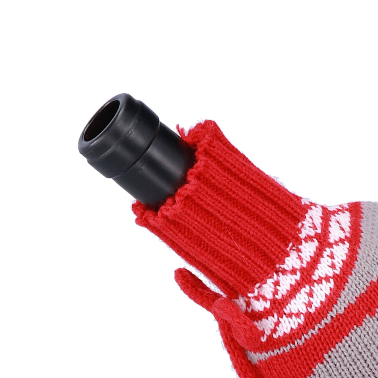 Knitted Wine Bottle Cover Bag Sleeve Home Decoration for Christmas Wedding Birthday PartyRed +Gray