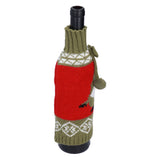 Knitted Wine Bottle Cover Bag Sleeve Home Decoration for Christmas Wedding Birthday PartyRed +Green
