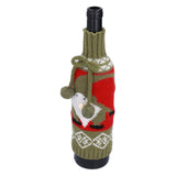Knitted Wine Bottle Cover Bag Sleeve Home Decoration for Christmas Wedding Birthday PartyRed +Green - Low Angle