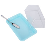 Rectangular Butter Cutting Box with Lid Portable Butter Storage Box for Home KitchenBlue