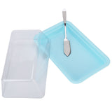 Rectangular Butter Cutting Box with Lid Portable Butter Storage Box for Home KitchenBlue - Top-Down View