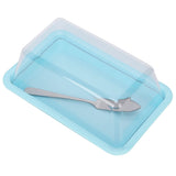 Rectangular Butter Cutting Box with Lid Portable Butter Storage Box for Home KitchenBlue - 45-Degree Angle