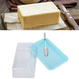Rectangular Butter Cutting Box with Lid Portable Butter Storage Box for Home KitchenBlue