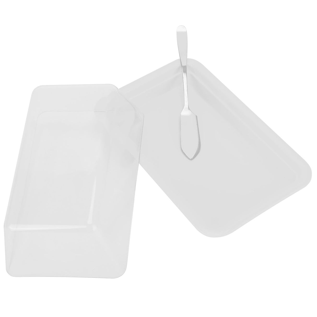 Rectangular Butter Cutting Box with Lid Portable Butter Storage Box for Home KitchenWhite