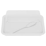 Rectangular Butter Cutting Box with Lid Portable Butter Storage Box for Home KitchenWhite - Rear View