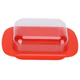 Wide Rectangular Butter Container with Lid Knife Portable Small Cheese Dish Holder Tray for Home KitchenRed