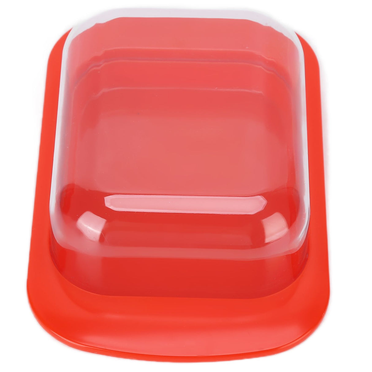 Wide Rectangular Butter Container with Lid Knife Portable Small Cheese Dish Holder Tray for Home KitchenRed