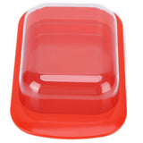 Wide Rectangular Butter Container with Lid Knife Portable Small Cheese Dish Holder Tray for Home KitchenRed - Close-Up Angle